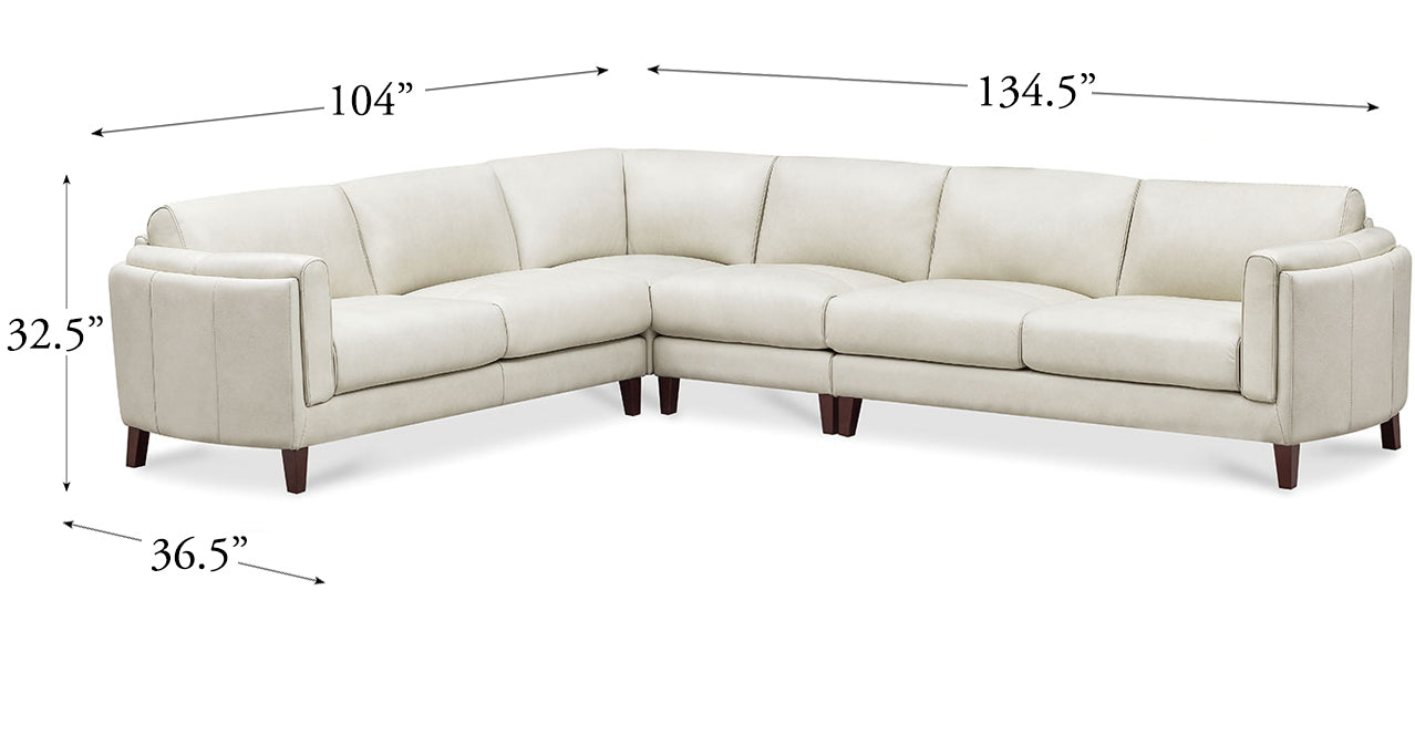 Maui Leather Sectional Collection, Natural